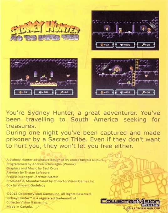 Sydney Hunter and the Sacred Tribe (Homebrew) — Box back